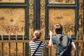 Tourists at the Gates of Paradise, Florence, Italy Royalty Free Stock Photo