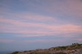 Pink sunset on the summit of Cadillac Mountain in Maine Royalty Free Stock Photo