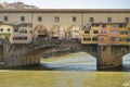 Florence, Italy. ponte vecchio. tourists and river Royalty Free Stock Photo