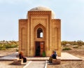 Tourists are getting in the Turabek Khanum Mausoleum