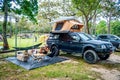 Tourists go camping in Sai Thong National Park, Chaiyaphum province, Thailand