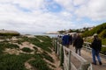 Tourists going to visit penguins colony on Boulders Beach,South