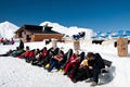 Tourists on the Grandvalira Igloo Hotel, Andorra