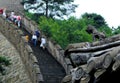 Tourists on Great Wall of China Overlooked by Watch Tower Guard - Mutianya, near Beijing