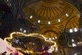 Tourists in the Hagia Sophia (Ayasofya) interior Royalty Free Stock Photo