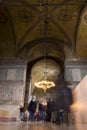 Tourists in the Hagia Sophia (Ayasofya) interior Royalty Free Stock Photo