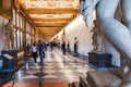 Tourists in hallway of Uffizi Gallery Royalty Free Stock Photo