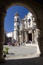 Tourists at the Havana Cathedral Royalty Free Stock Photo