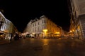 Tourists have a rest in the evening in cafe and restaurants