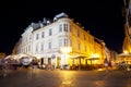 Tourists have a rest in the evening in cafe and restaurants