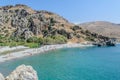 Tourists have a rest on the Preveli Beach