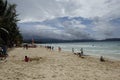 Tourists having fun at beach in Boracay Philippines