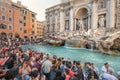 Tourists having fun by Trevi Fountain in Rome Royalty Free Stock Photo