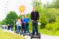 Tourists having Segway sightseeing