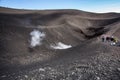 Tourists hike to the highest edges of Mt. Etna Volcano