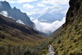 Tourists hiking in the mountains Royalty Free Stock Photo