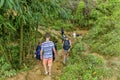 Tourists hiking in Sa Pa, Vietnam Royalty Free Stock Photo