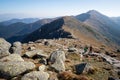 Tourists on the hiking trek from Chopok to Dumbier Royalty Free Stock Photo