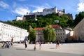 Tourists in the historical center of Salzburg, Austria Royalty Free Stock Photo