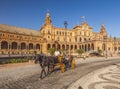 Tourists Horse Carriage Plaza de Espana Spain Square Seville Spain