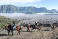 Tourists horse rider on Mt.Bromo national park, Indonesia