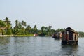 Tourists on Houseboats of Aleppey, Kerala Royalty Free Stock Photo