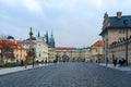 Tourists are on Hradcany Square, Prague, Czech Republic Royalty Free Stock Photo