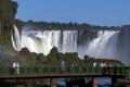 Tourists at Iguazu Falls in Brazil.