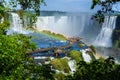 Tourists at Iguazu Falls, Foz do Iguacu, Brazil Royalty Free Stock Photo
