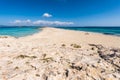 Tourists in Illetes beach Formentera island Royalty Free Stock Photo