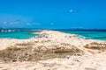 Tourists in Illetes beach Formentera island, Mediterranean sea, Royalty Free Stock Photo