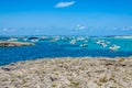 Tourists in Illetes beach Formentera island, Mediterranean sea, Royalty Free Stock Photo