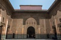 Tourists in inner courtyard of Medersa of Ben Youssef, Marrakech,Morocco