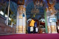 Tourists inside the colorful mausoleum