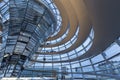 Inside the Reichstag dome in Berlin at dusk Royalty Free Stock Photo