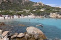 Tourists on the island of SPARGI in Sardinia Royalty Free Stock Photo