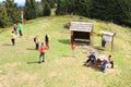 Tourists on Javornik mountain Royalty Free Stock Photo