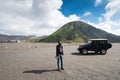 Tourists Jeep for tourist rent at Mount Bromo,The active Mount Bromo is one of the most visited tourist attractions