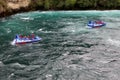 Tourists in Jetboats on the Waikato River in Taupo. New Zealand