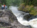 Tourists at the Kivach Falls, Karelia