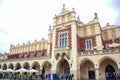 Tourists at Krakow Cloth Hall located in center of town square in the Krakow, Poland Royalty Free Stock Photo