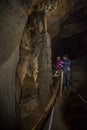 Tourists in the Krizna cave in Slovenia Royalty Free Stock Photo
