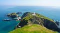 Tourists land from MS Oldenburg on Lundy Island in Devon Royalty Free Stock Photo