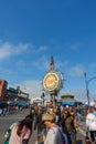 Tourists landmark fishermans wharf sign at sunny day time Royalty Free Stock Photo