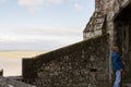 Tourists at Le Mont-Saint-Michel Royalty Free Stock Photo