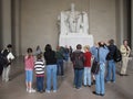 Tourists at the Lincoln Memorial
