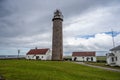 Tourists at Lista lighthouse station.. Royalty Free Stock Photo