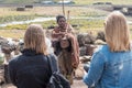 Tourists listening to musician at Mamokae village in Lesotho