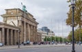 Tourists and local people at the Brandenburger Tor (Brandenburg Gate). Berlin, Germany.