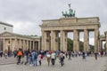 Tourists and local people at the Brandenburger Tor (Brandenburg Gate). Berlin, Germany.